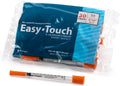 Easy Touch 30 Gauge U-100 Insulin Syringes (30G 1cc 1/2”) with 1/2” Long Needle, 1cc (100 Unit Capacity), Bold Markings for Accurate Dosing, Disposable, Pack of 10